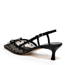 [KUHEE] Sling-back 8188K 5cm-Middle heel dot mesh summer strap daily handmade shoes-Made in Korea